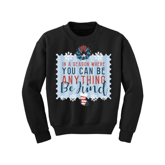 Be Kind Christmas Sweater for Kids Xmas Sweatshirt for Boys Girls Children Happy Holiday Outfit