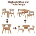 thumbnail image 4 of Solid Wood 3-Piece Bistro Dining Table Set, Bistro Stacking Table and Chairs Set of 2 with Padded Seat, Dinette for Kitchen, Dining Room, Patio, Tavern, Balcony (Natural), 4 of 10
