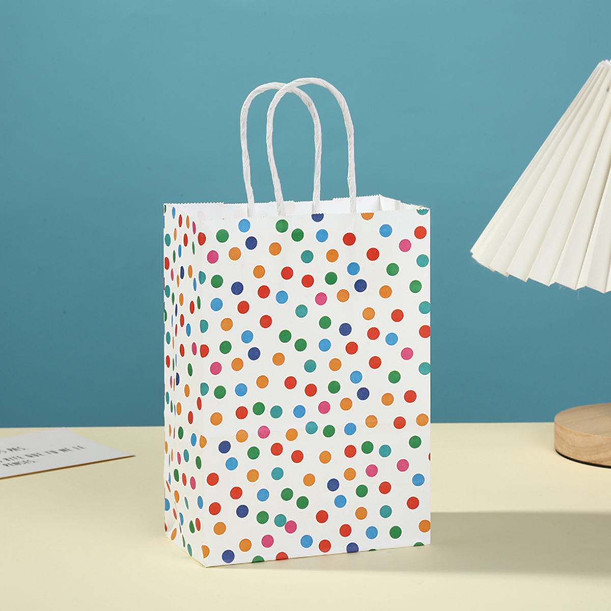 Holiday Gift Bags, 12 Pack Small Size Kraft Paper Bags with Handle for Party