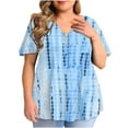 thumbnail image 1 of Birdeem Blouse Décontractée à Manches Courtes Imprimée pour Femmes, Grande Taille, à Volants, Col en V, 1 of 5
