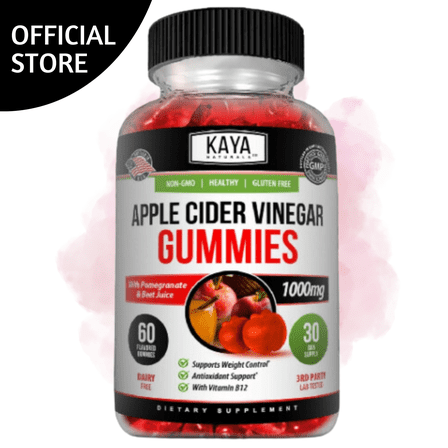 Kaya Naturals Apple Cider Vinegar Gummies - Cleanse Digestion Supplement - Effective Natural Detox - Made with Natural Ingredients - 60 Count