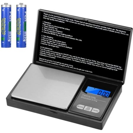 Surlong Digital Kitchen Scale  500g/0.01g High Accuracy Precision Food Scale with Back-Lit LCD Display (Batteries Included)