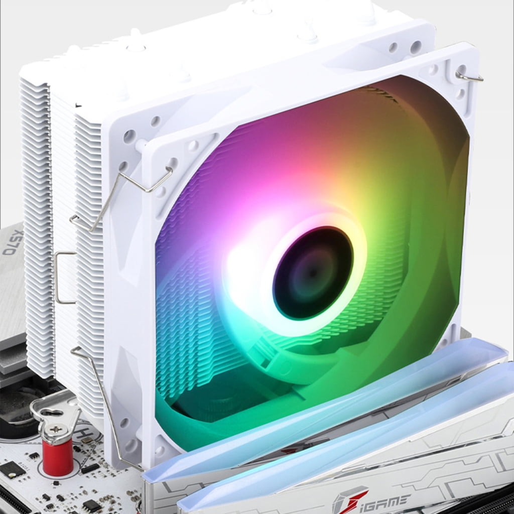 Oasiva TL-AX120 R-SE WHITE ARGB CPU Air Cooler, 4 Heat Pipes, TL-C12CW-S PWM Quiet Fan CPU Cooler with S-FDB Bearing
