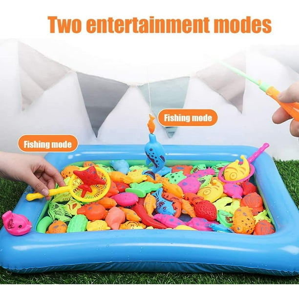46pcs Magnetic Fishing Game Pool Toys Set for Kids, Water Table