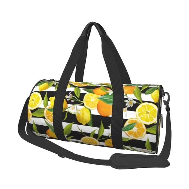 Easygdp Orange and Lemon Bolsa de Viaje, Bolsa de Mano, Bolsa de Gimnasio, Bolsa de Equipaje para Viaje