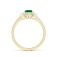 thumbnail image 2 of ANGARA Lab Grown Pear-Shaped Emerald Double Halo Engagement Ring for Women in 14K Yellow Gold (Size-7x5mm) | May Birthstone, Birthday, Anniversary, Jewelry Gift for Women | Lab-Grown Emerald Ring, 2 of 9