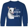 thumbnail image 3 of Inktastic Easily Distracted by Goats Cute Goat Long Sleeve Youth T-Shirt, 3 of 5