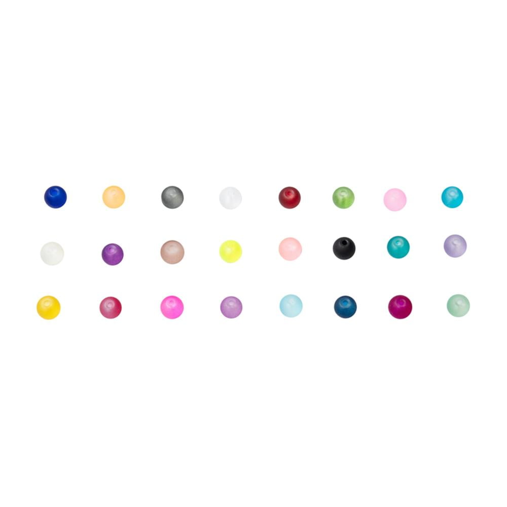 24 colors Transparent Glass Beads for Beading Jewelry Making Frosted Round Mixed color 6mm Hole: 1.3~1.6mm about 70pcs/color 24 colors 1680pcs/box
