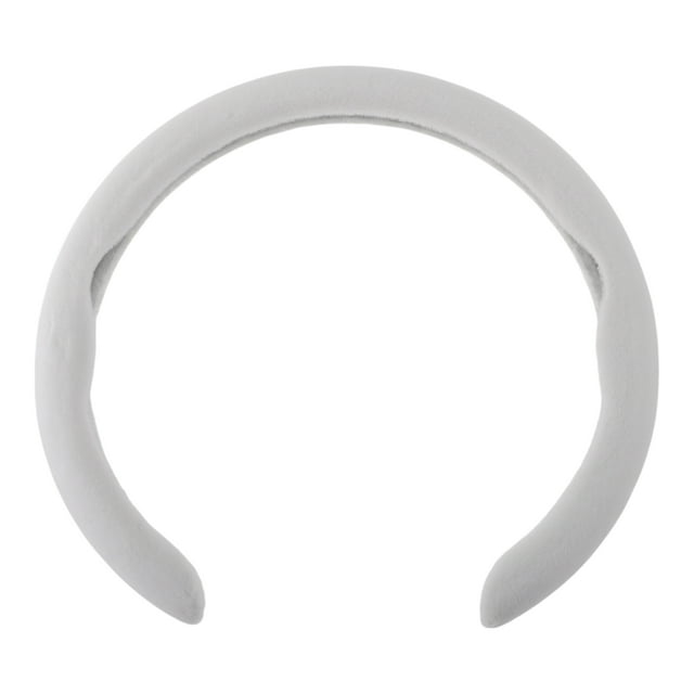 Funda para volante de felpa única Bargains, protector de volante de ABS para automóvil de 14.96" blanco 1 Pc