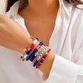 thumbnail image 2 of Independence Day Multi-layer Beaded Polymer Clay Bracelet for Patriotic Celebration 4th of July Red White and Blue Fashion Jewelry Accessory, 2 of 8