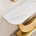thumbnail image 3 of Modern Console Table, Exquisite shape design, Metal Frame with Adjustable foot pads for Entrance, Corridor, Living room & Office.(Gold), 3 of 4