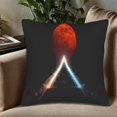 thumbnail image 5 of Set of 2 Throw Pillow Covers 18x18in - Dark Background with Red Moon & Illuminated Triangular Design - Perfect for Couch Bed Car, 5 of 8