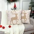 thumbnail image 6 of FairOnly 2 Pcs Christmas Pillow Covers 18"x18" Decorative Throw Pillows for Living Room Farmhouse Couch Pillows for Sofa Bedroom, Gold, 6 of 6