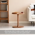thumbnail image 4 of Crawford C-Shaped End Table, Solid Mango Wood Side Table for Sofa & Bed, Space Saving Modern Design, 22" Walnut, 4 of 9