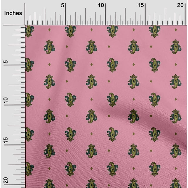 oneOone Cotton Poplin Fabric Diamond & Paisley Block Print Fabric By Yard 42 Inch Wide