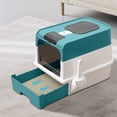 thumbnail image 2 of imerelez Magic Cube Intelligent Cat Litter Box with Automatic Cleaning, Silent Self-Cleaning Litter Box for Multi-Cat Families, Blue, 2 of 4