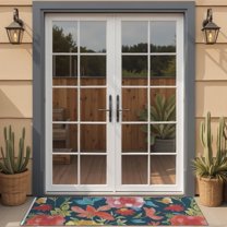 Pioneer Flower Floral Print Pattern Door Rugs,Washable Non Slip Door Mats Indoor,Decorative Door Mats,Entry Mat Indoor for Entrance,Bedroom,Kitchen,Bathroom,16"x47"