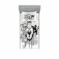 thumbnail image 2 of Medieval Bedding Set with Sheet & Covers, Heraldic Gear Coat of Medieval Knight with Ornate Pattern the Past Old Times, Printed Bedroom Decor 2 Shams, 4 Sizes, Black White, by Ambesonne, 2 of 3
