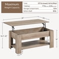 thumbnail image 3 of Yaheetech 39in Lift Top Coffee Table with Hidden Compartment and Open Shelf, Gray, 3 of 8