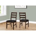 thumbnail image 1 of Monarch Specialties Dining Chair, Set Of 2, 37" Height, Kitchen, Dining Room, Side, Upholstered, Brown Leather Look, Brown Solid Wood, Transitional, 1 of 9