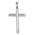 thumbnail image 1 of Beautiful 14k White Gold Polished Tube Cross Pendant, 1 of 2