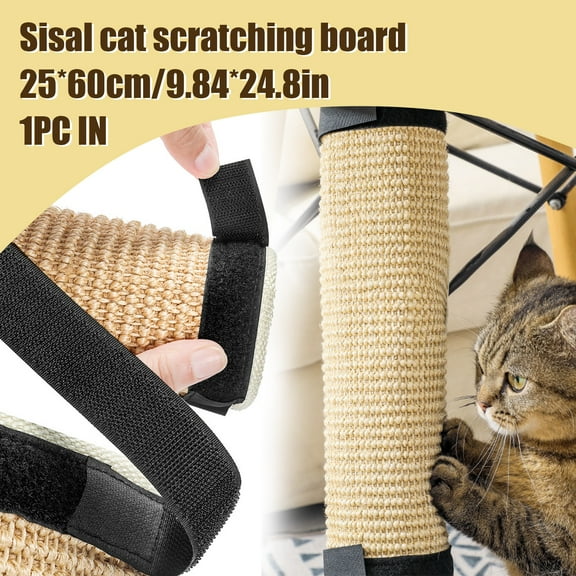 Durable Sisal Cat Scratching Pad with Velcro Straps, Protects Furniture and Offers Natural Scratching Surface