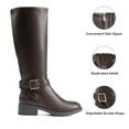 thumbnail image 2 of DREAM PAIRS Women's Knee High Riding Boots Comfortable Low Chunky Heel Boots  Side Zipper Round Toe Casual Classic Ranching Boots, 2 of 7