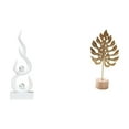 thumbnail image 1 of Estatua abstracta de resina con forma de hoja de llama, escultura de fuego moderna, figura de hoja de metal, adorno creativo para oficina, hogar, pati, 1 of 8