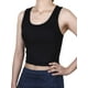 thumbnail image 5 of 1 pieza Top corto deportivo básico sin mangas con espalda cruzada para mujer, color negro, 5 of 5