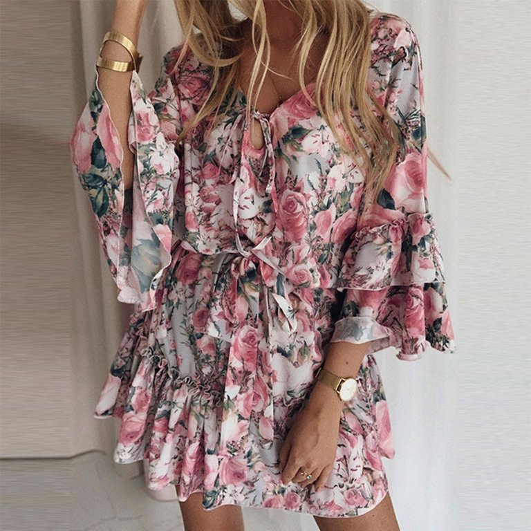 chinese dress ladies Behati Tiered Layer Mini Dress Blue
