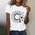 thumbnail image 2 of Outfmvch Tops for Women Trendy Spring Tops for Women 2024 Womens Tops Shirts for Women Sunflower Summer T Shirt Plus Size Loose Blouse Short Sleeve Graphic Casual Tees Polyester Spandex White Xxl, 2 of 5