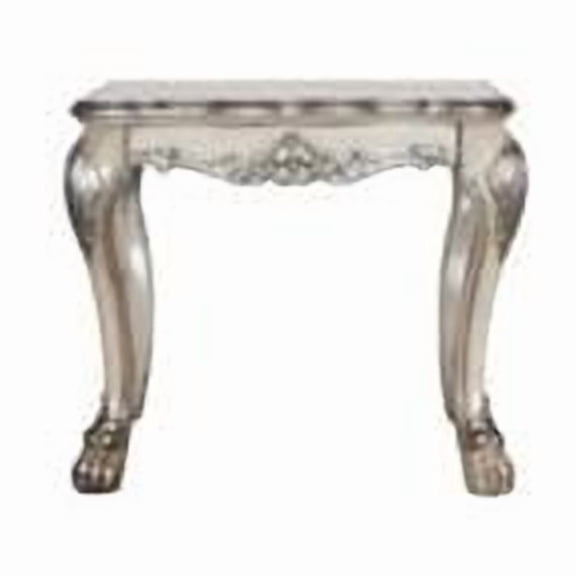 24 x 28 x 28 in. Vintage Bone White Solid Wood & Polyresin Square End Table