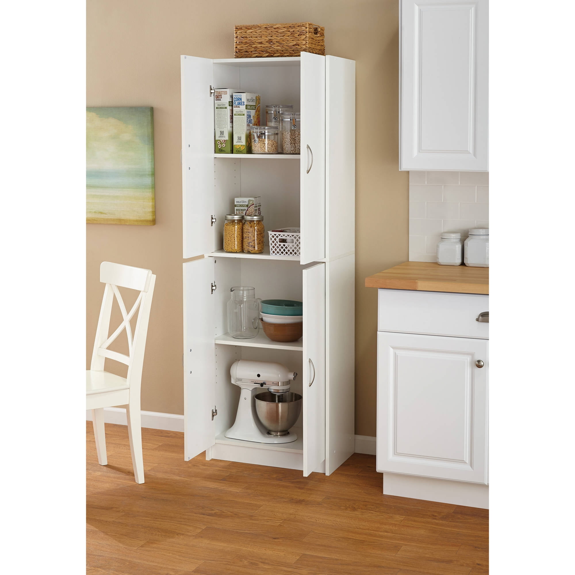 Mainstays 4 Shelf Multipurpose Storage Cabinet White Walmart