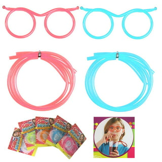 IXIGER Funny straw Glasses Flexible Drinking Straw Novelty Eyeglass Frame  Bar Accessories for Birthdays,2PCS Transparent party straws,Bridal