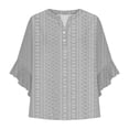 thumbnail image 4 of Short Sleeve Tops for Women Spring Fashion Clothing Bell Lightweight Clothes Cozy Womens Blouses Grey, 4 of 5