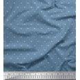 thumbnail image 1 of Soimoi Blue Modal Satin Fabric Dots & Star Printed Craft Fabric by the Yard 42 Inch Wide, 1 of 3