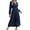 # Navy Blue, variant on BAETEUY Women Long Sleeve Dress V-Neck Polka Dot Dress with Tie Waist