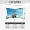 thumbnail image 6 of Naloa Elephant Giraffe Overcomes Fear By Walking On High Rope Pillowcase, Throw Pillowcase, Wrinkle-Free, Stain-Resistant with Hidden Zipper for Bedroom Sofa - 16"x24", 6 of 9