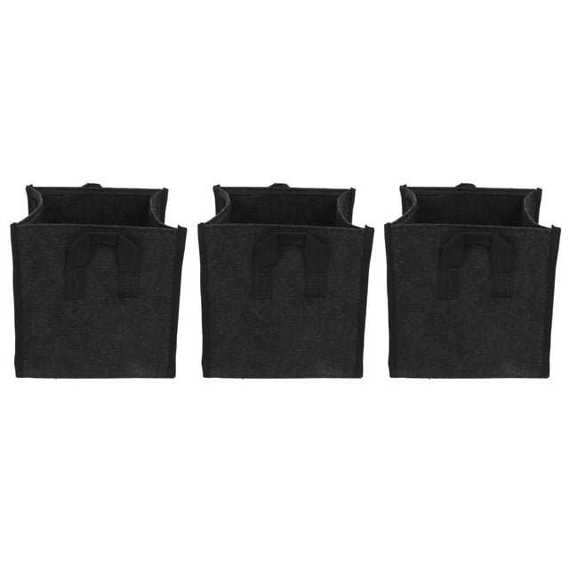 Nimomo Bolsa para Plantar de 3 uds., Bolsa Multiusos para Cultivo de Plantas con Asas, contenedor de Cultivo de Verduras de jardín de Fieltro Cuadrado Negro((5gallon) 23.5 * 23.5 * 25)