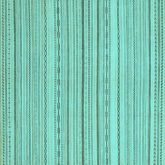 Ahgly Company Indoor Square Oriental Light Blue Modern Area Rugs, 5' Square