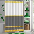 thumbnail image 4 of Shower Curtain, Gold Stripe Border Gray White Square Waterproof Shower Curtain Set with Hooks for Bathroom Showers,Stalls and Bathtubs,60x72In Modern Abstract Art, 4 of 9