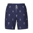 thumbnail image 4 of Lsque Mens Swim Trunks Anchor Heart Blue Pattern - Bathing Suit Compression Liner - Beach Swim Shorts Swimwear - (S-3XL) - Stretch Quick Dry -Medium, 4 of 9