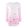 thumbnail image 3 of WTXUE Women Heart Print Crewneck Pullover Sweater Valentine’S Day Trendy Long Sleeve Round Neck Knitted Blouse Casual Soft Loose Oversized Sweatshirt for Couple Outfits Light Pink S, 3 of 5