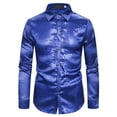 thumbnail image 2 of LIUJUNSHOP German Carnival Mens Glitter Dress Shirt Hot Stamped Party Dance Top Blue M, 2 of 4