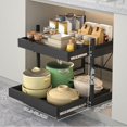 thumbnail image 2 of Expandable Pull Out Cabinet Organizer, 2 Tier Pull Out Kitchen Storage With Slide Out Drawers, Adjustable Cabinet Pull Out Shelves for Kitchen Pantry Bathroom Cabinet, 2 of 6