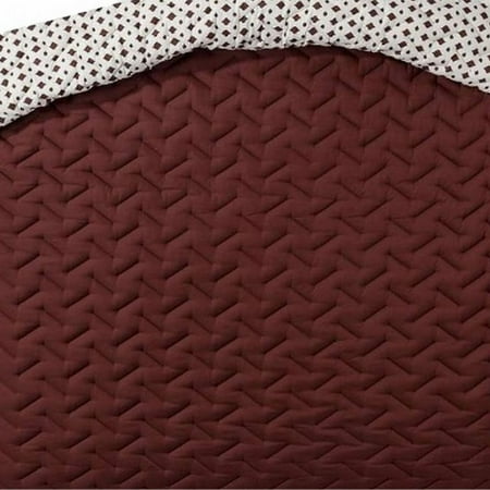 Basic Reversible Brown Stitched Twin XL Quilt Comforter Bed Cover
