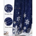 thumbnail image 6 of Blue Christmas Blackout Curtains for Bedroom, Thermal Insulated Window Treatment, Xmas Snowflakes Snow Winter Grommet Top Blackout Draperies and Drapes for Basement 27.5"x39" 2 Panels, 6 of 8