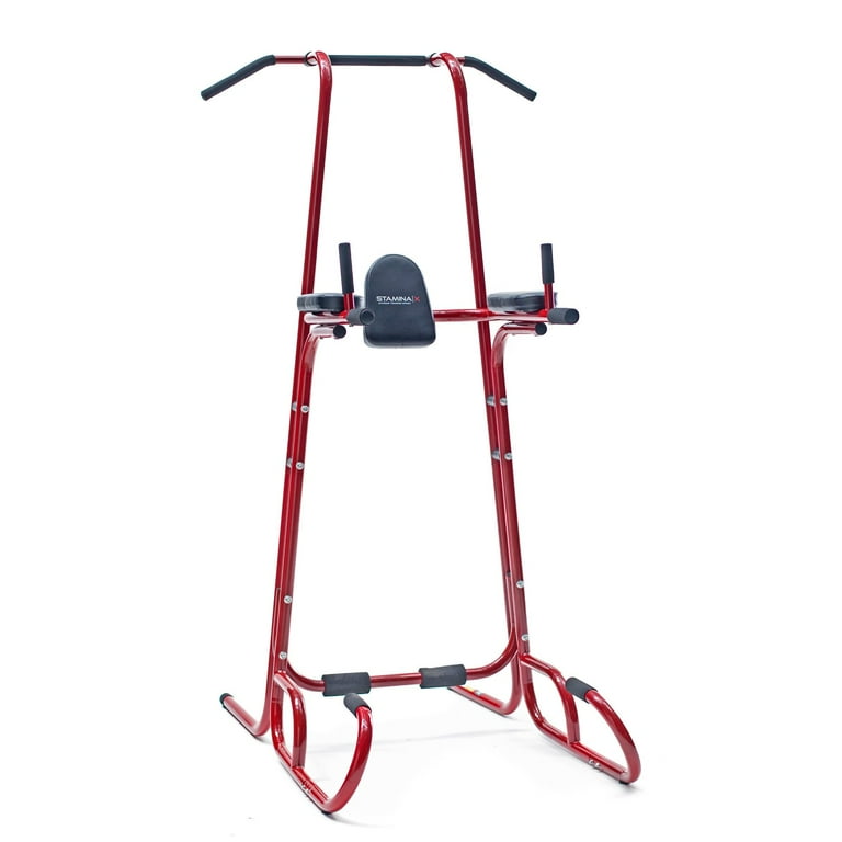 Stamina X Power Tower Pull Up and Dip Stand Red
