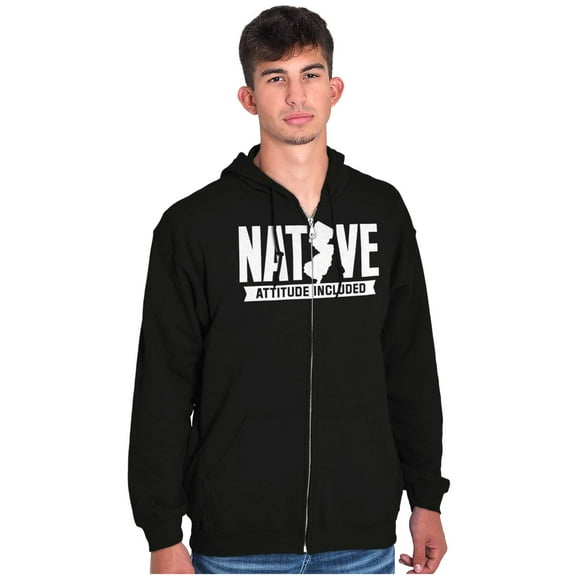 New Jersey Attitude Included Funny Unisex Fleece Graphic Zip Up Hoodie Brisco Brands 2X