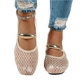 thumbnail image 3 of Willtoo Mesh Mary Jane Flats for Women Jelly Mesh Ballet Flats Clear Hollow Sandals Slip on House Slippers Dressy Ballerina Shoes Low Top Metal Buckle Lightweight Breathable Summer Beach, 3 of 7